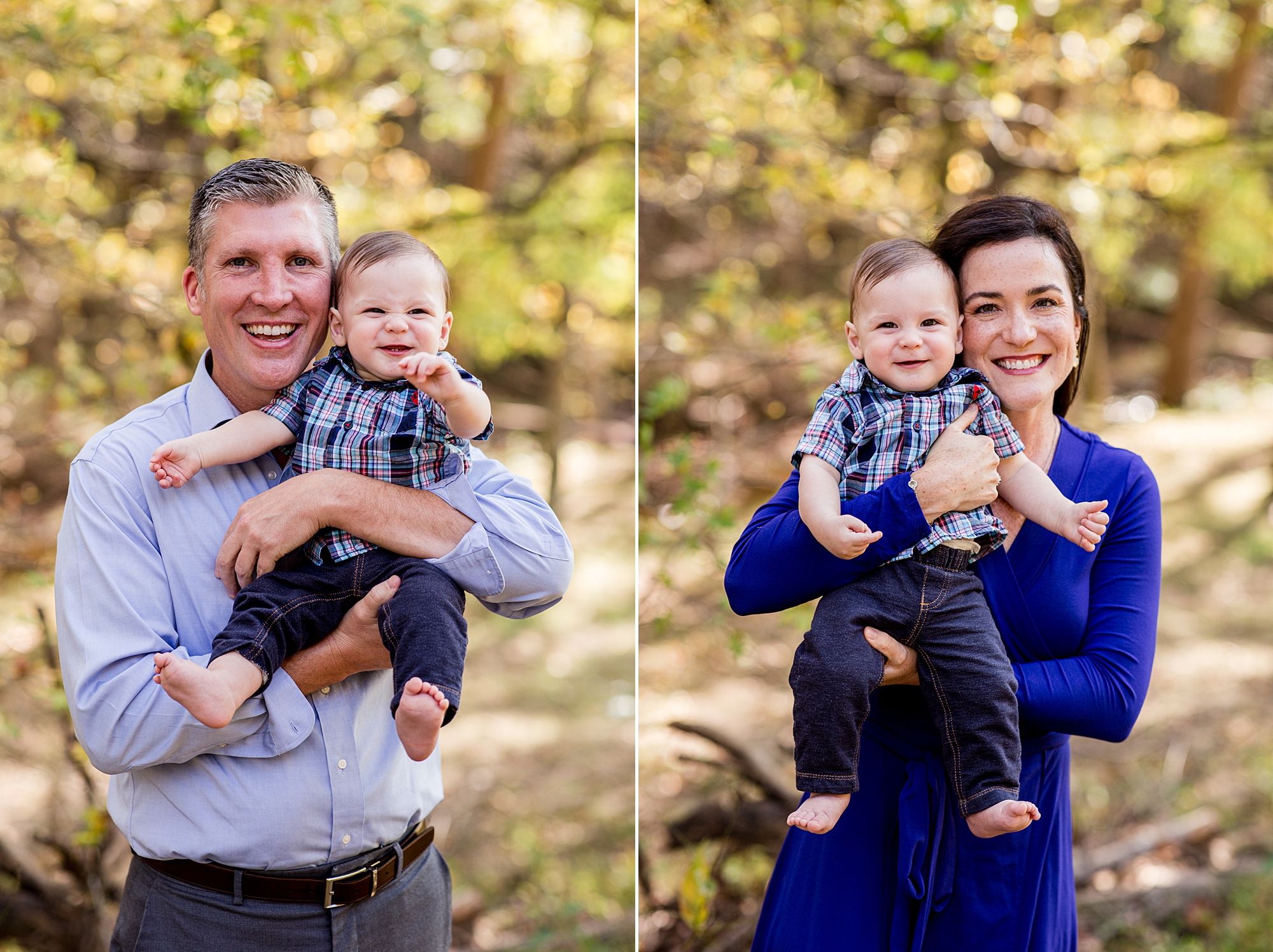 parents pose with son during Montgomery Bell State Park family portraits 