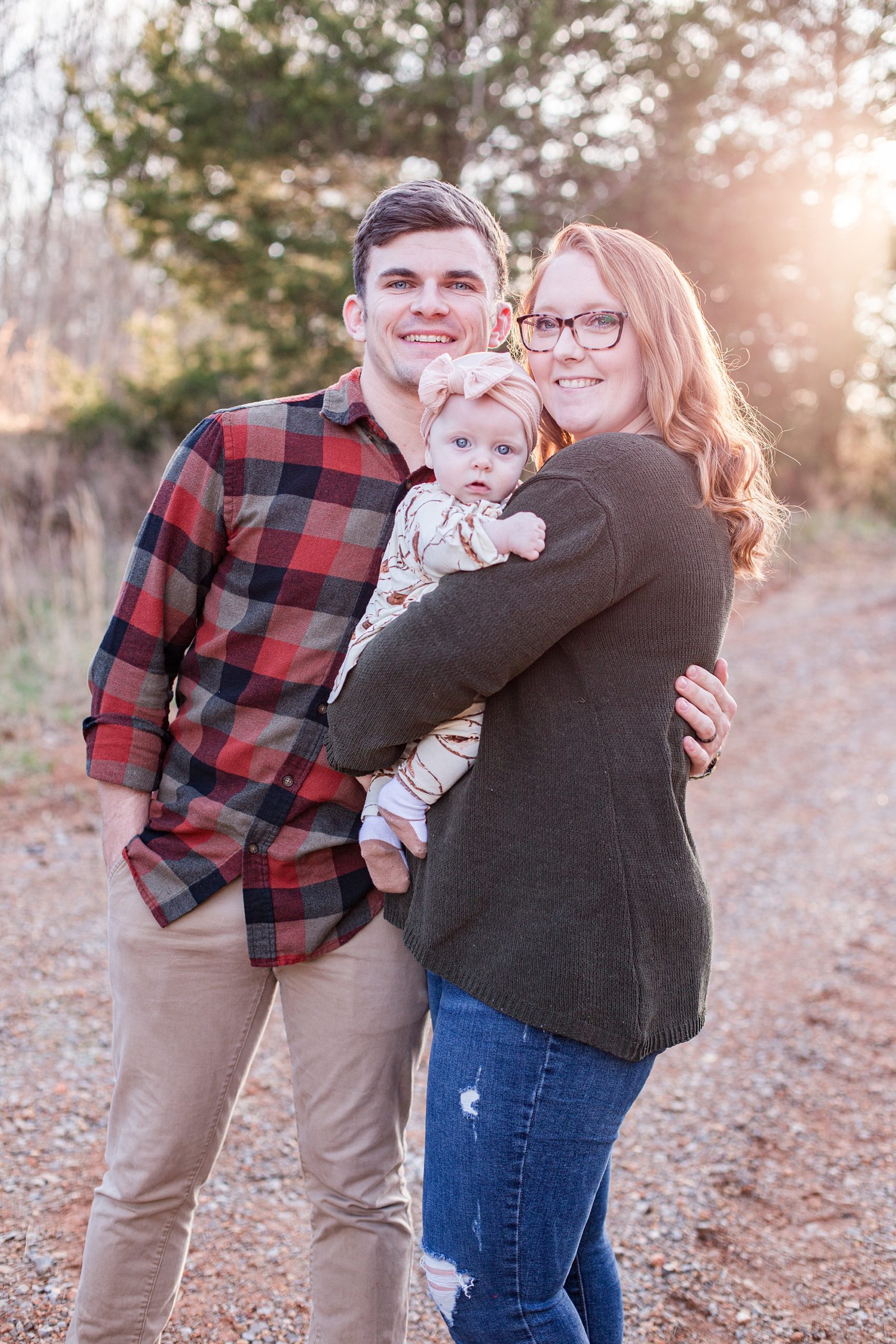 sunset Family Portraits in Tennessee for family of three